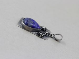 chileart biżuteria autorska lapis lazuli piryt srebro oksydowane wisiorek